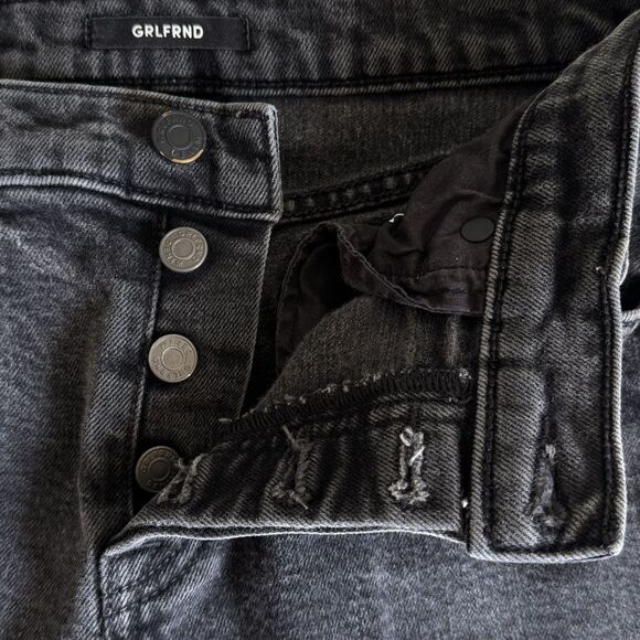 GRLFRND Tatum Mid-Rise Micro Boot Jeans Women Sz. 25 All Night Long Button Fly - Picture 6 of 16